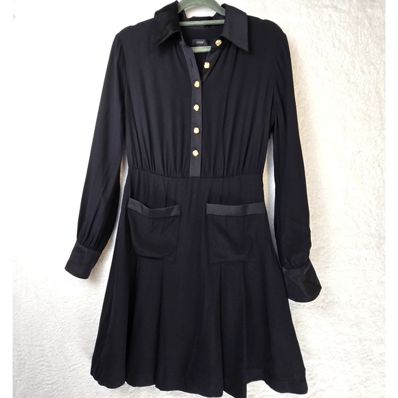 J. Crew Dresses & Skirts - J Crew Dark Academia Dress Sz 0 Viscose Satin Trim Goth Whimsigoth Schoolgirl